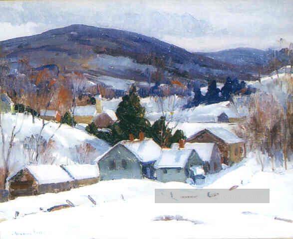 sn038B impressionnisme neige paysage d’hiver Peintures à l'huile
